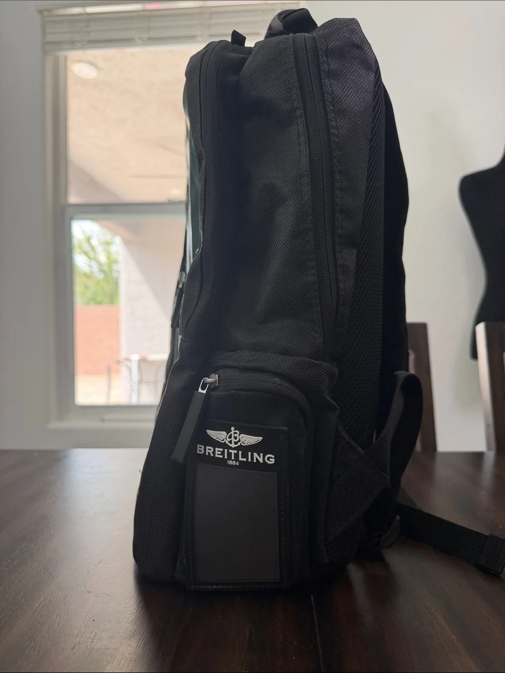 Breitling Green and Black Vertical Logo Backpack